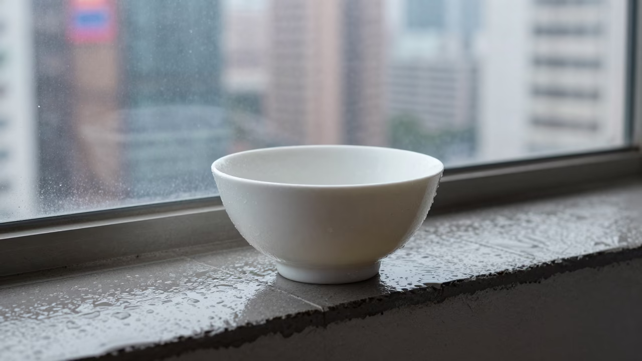 White Ceramic Rice Bowl in Hong Kong in in Hong Kong