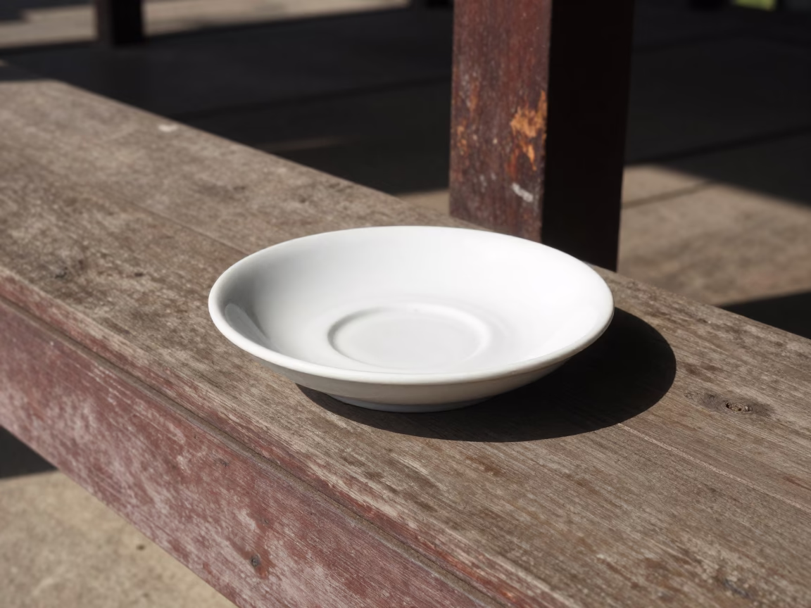 White Ceramic Saucer in Yogyakarta in in Yogyakarta, Indonesia