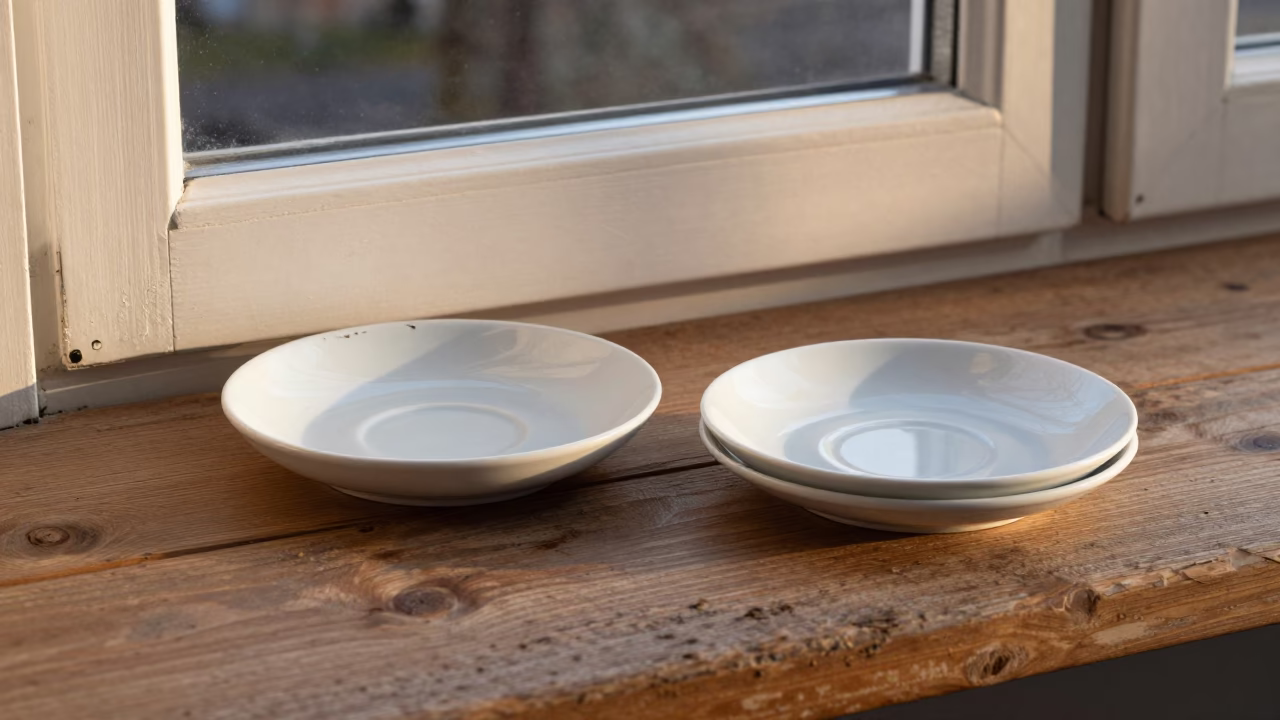 White Ceramic Saucers in Berlin in in Berlin, Germany