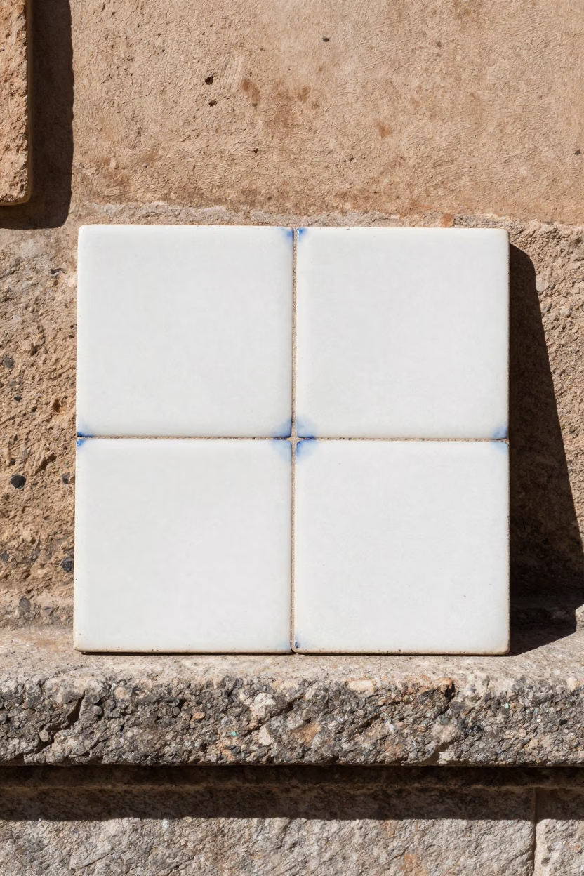 White Ceramic Tile in Granada in in Granada, Spain