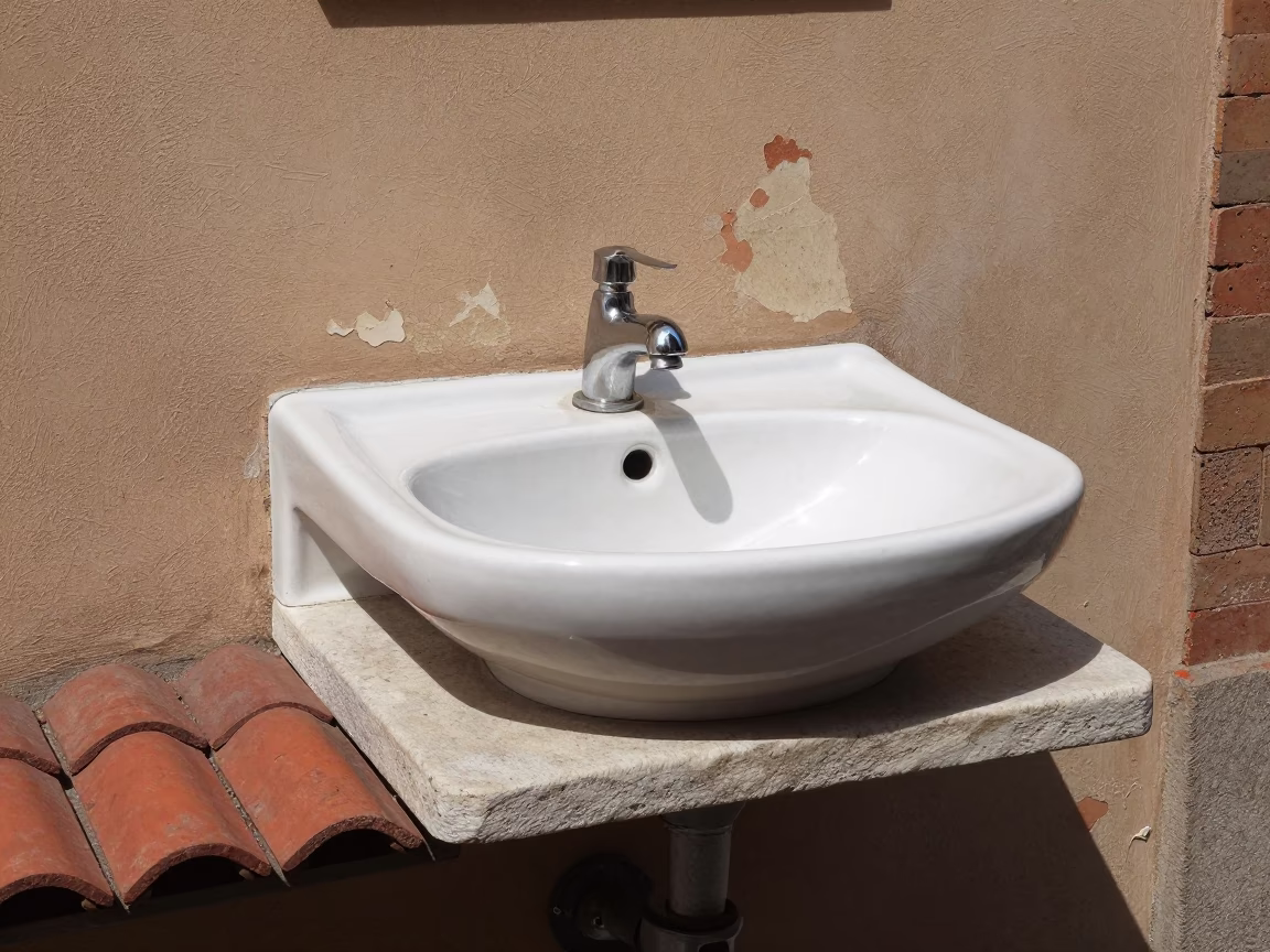 White Ceramic Wash Basin in Bologna in in Bologna, Italy