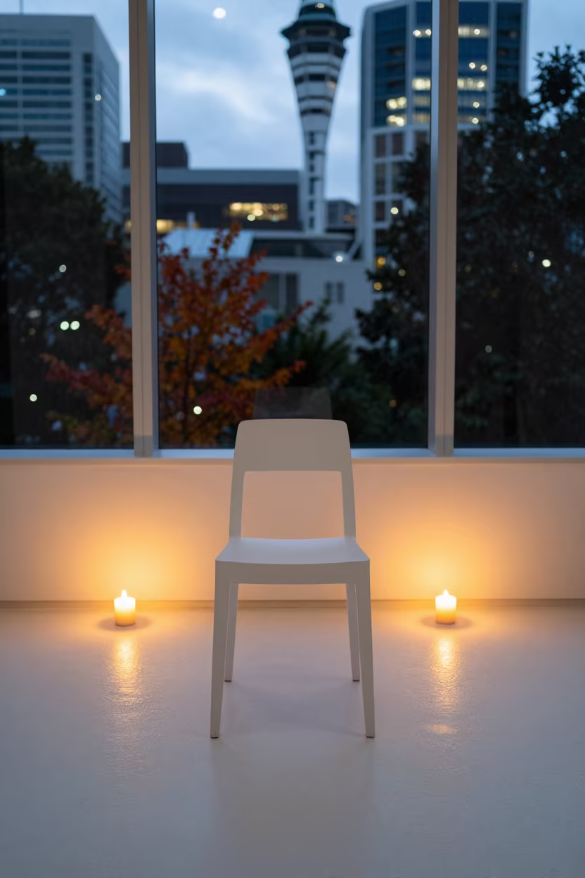 White Chair Candlelight Symmetry Britomart in near Britomart, Auckland