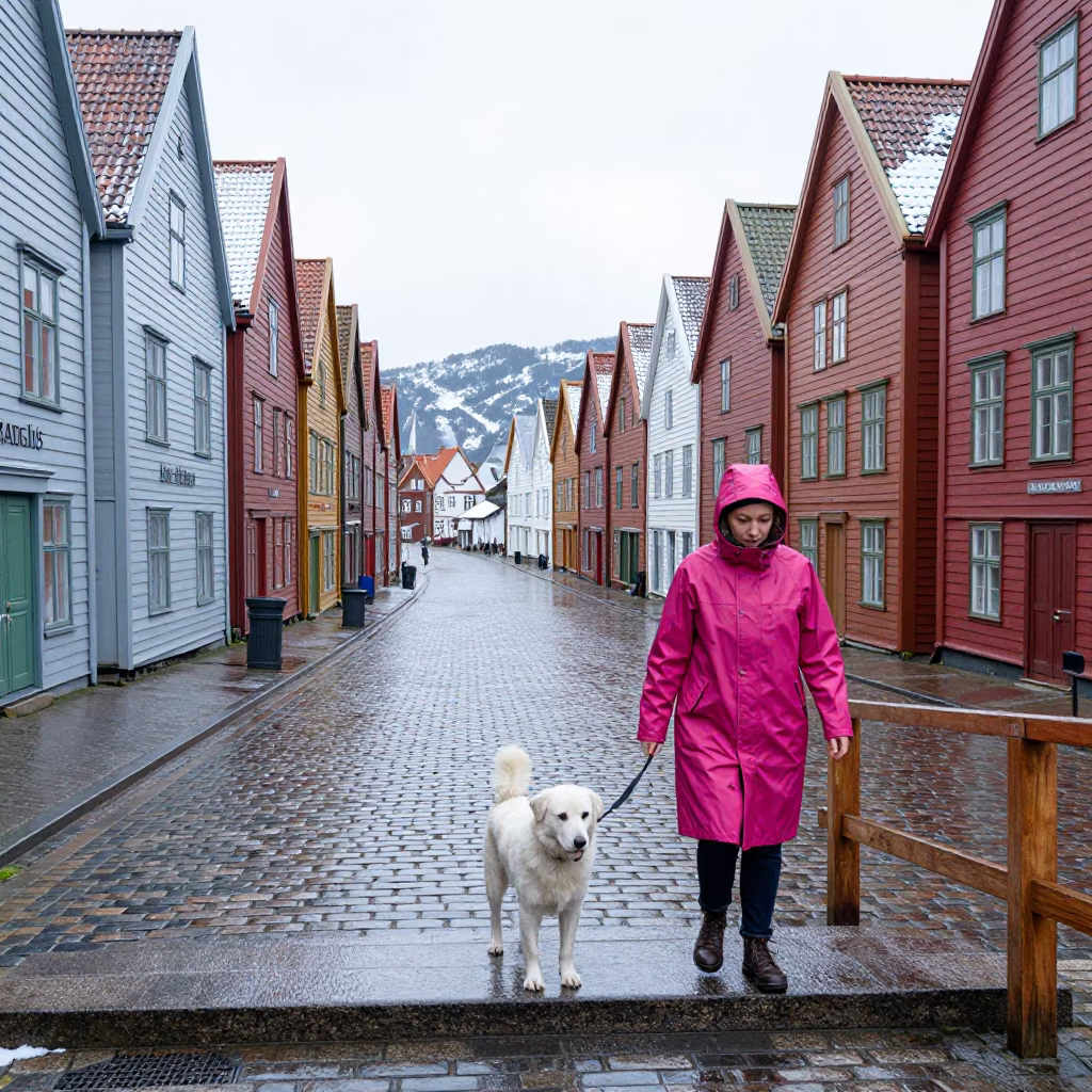 White Dog in Bergen in in Bergen, Norway