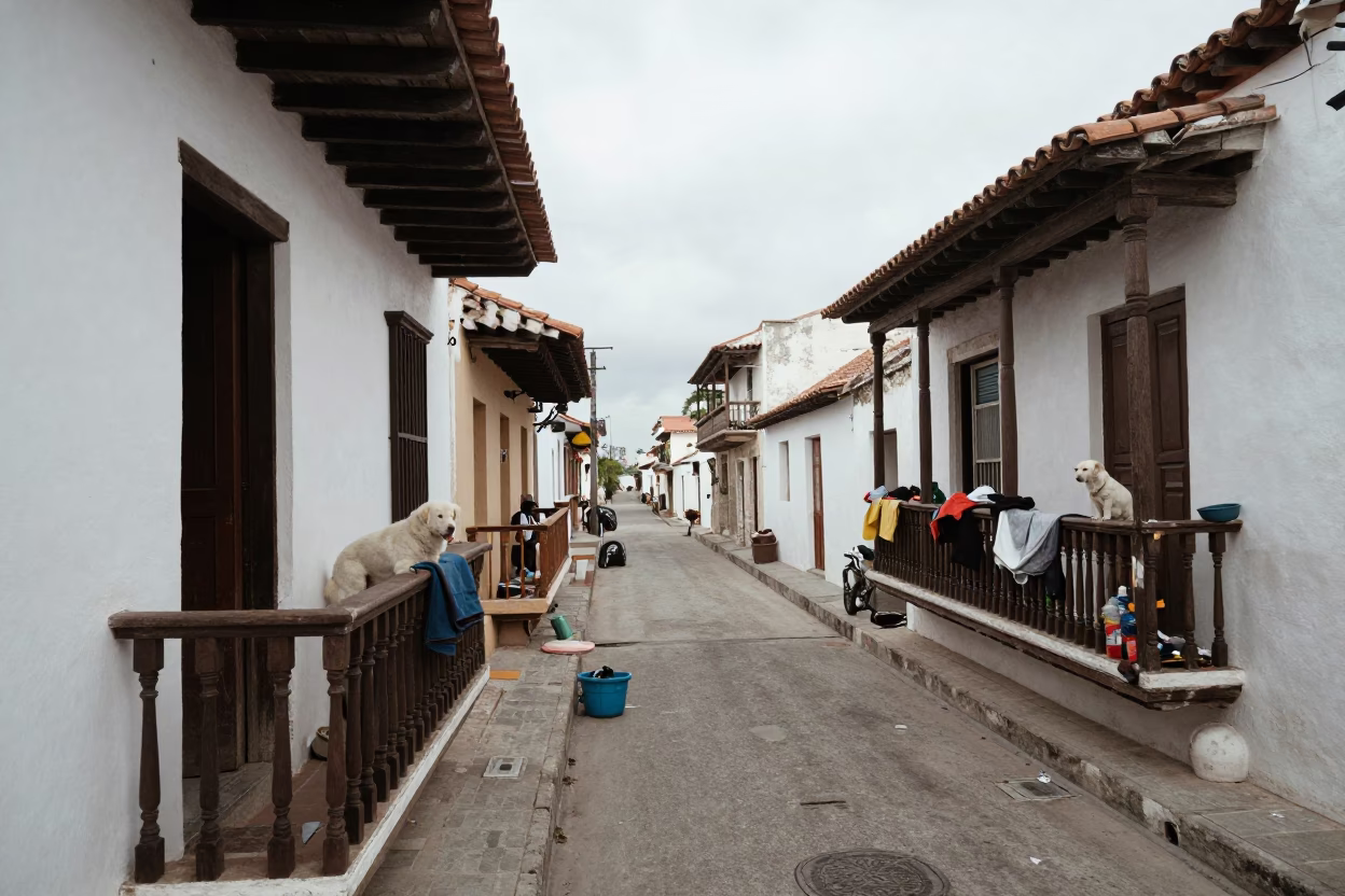 White Dog in Cartagena in in Cartagena, Colombia