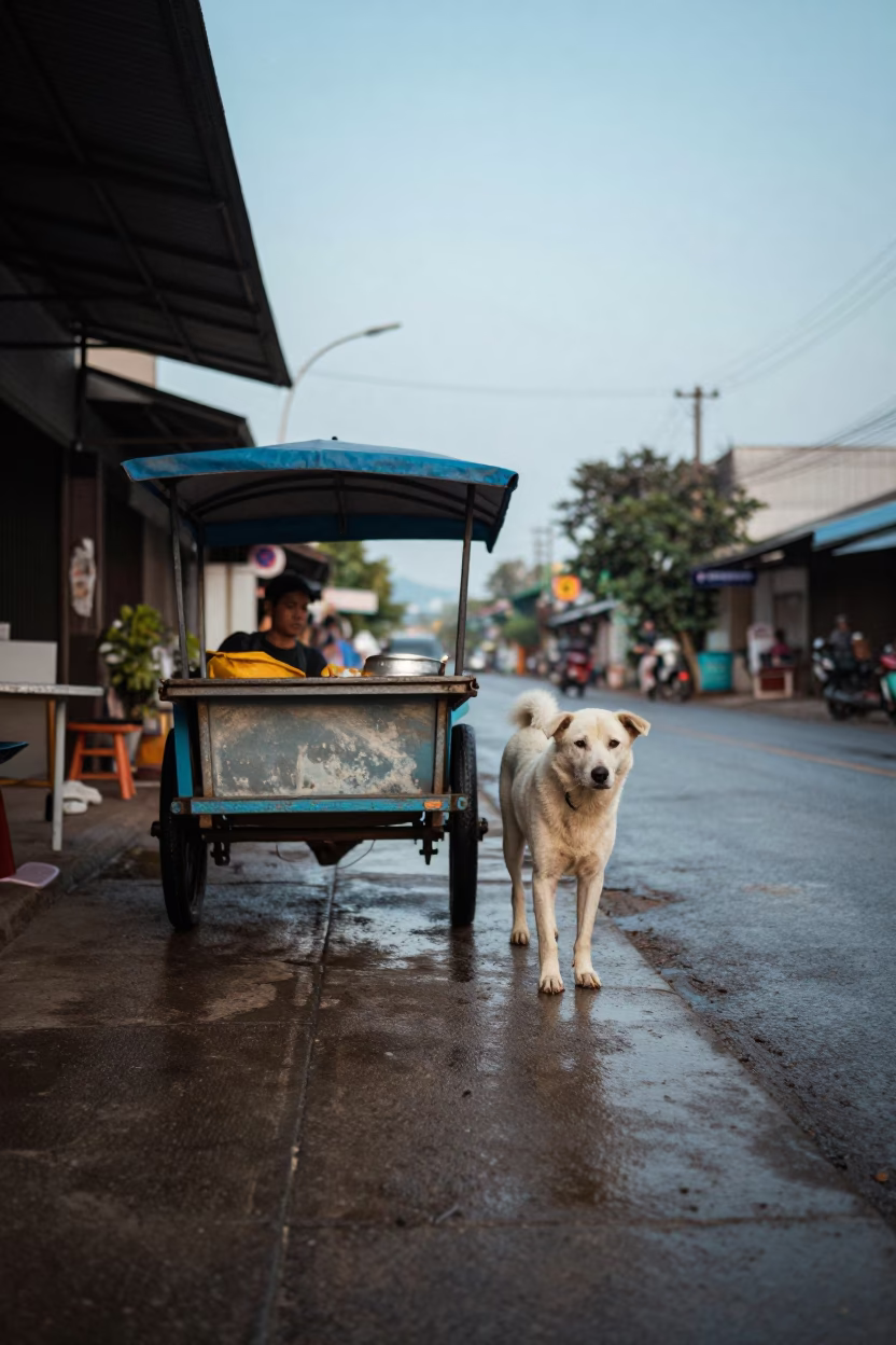 White Dog in Chiang Mai in in Chiang Mai, Thailand