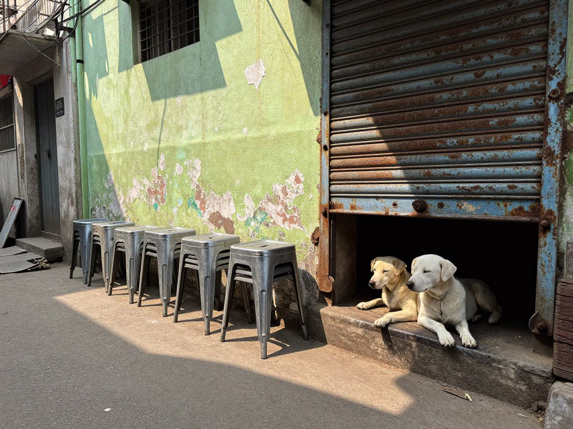 White Dog in Mumbai in in Mumbai, India