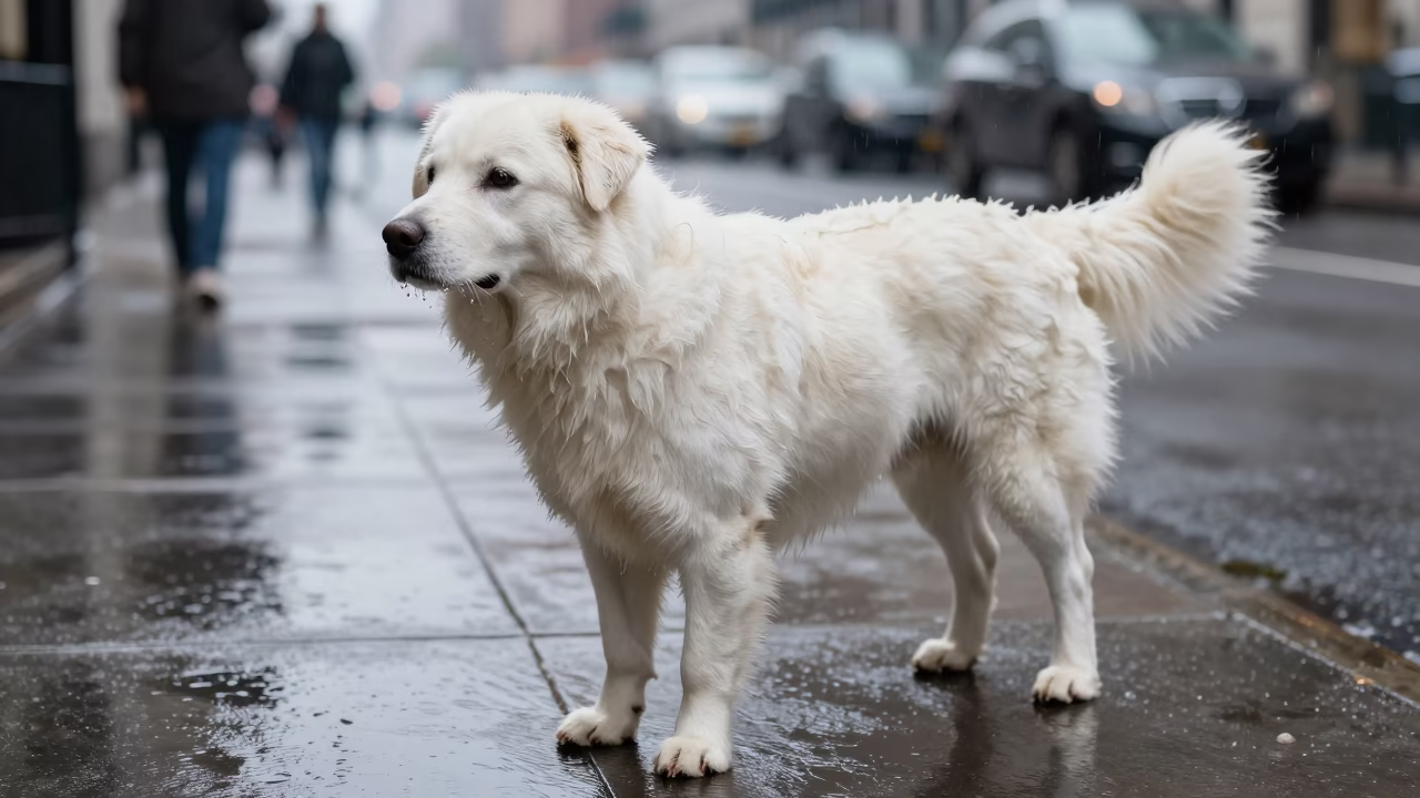 White Dog in New York in in New York, New York, United States