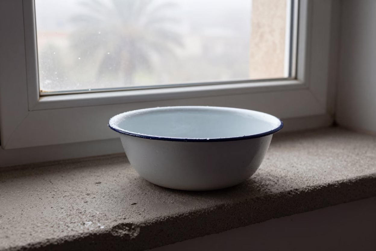 White Enamel Bowl in Valencia in in Valencia, Spain