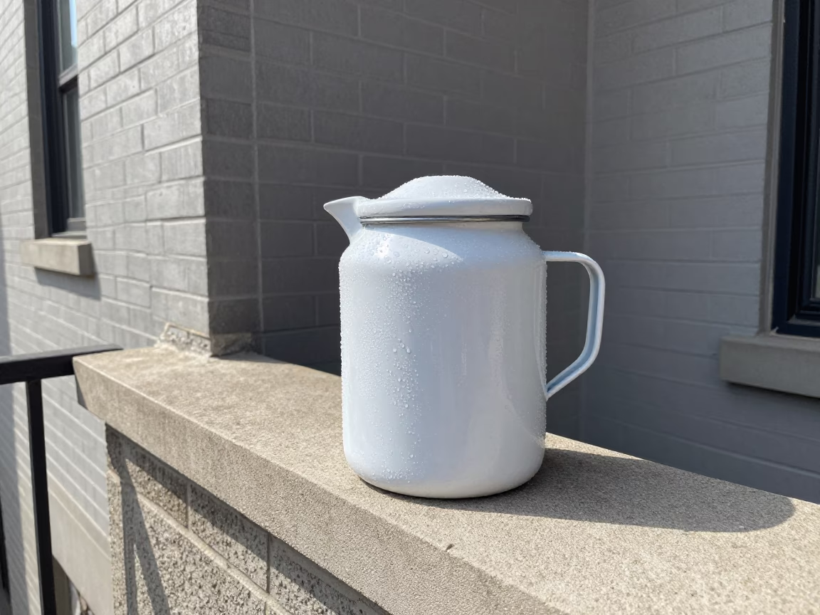 White Enamel Cooler Jug in Chicago in in Chicago, United States