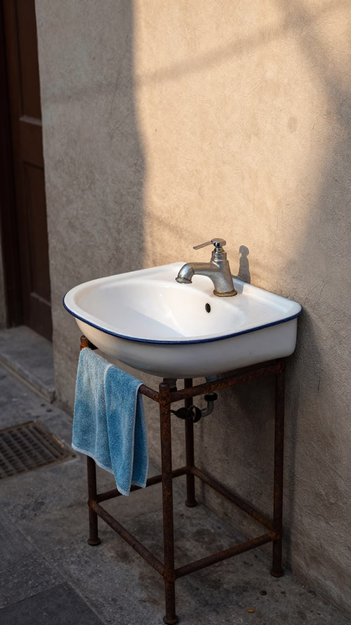 White Enamel Wash Basin in Lima in in Lima, Peru