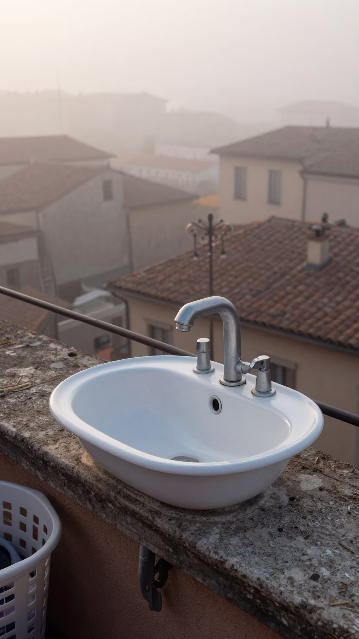White Enamel Wash Basin in Milan in in Milan, Italy