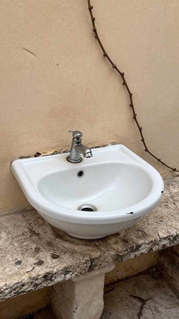 White Enamel Wash Basin in Palermo in in Palermo, Italy