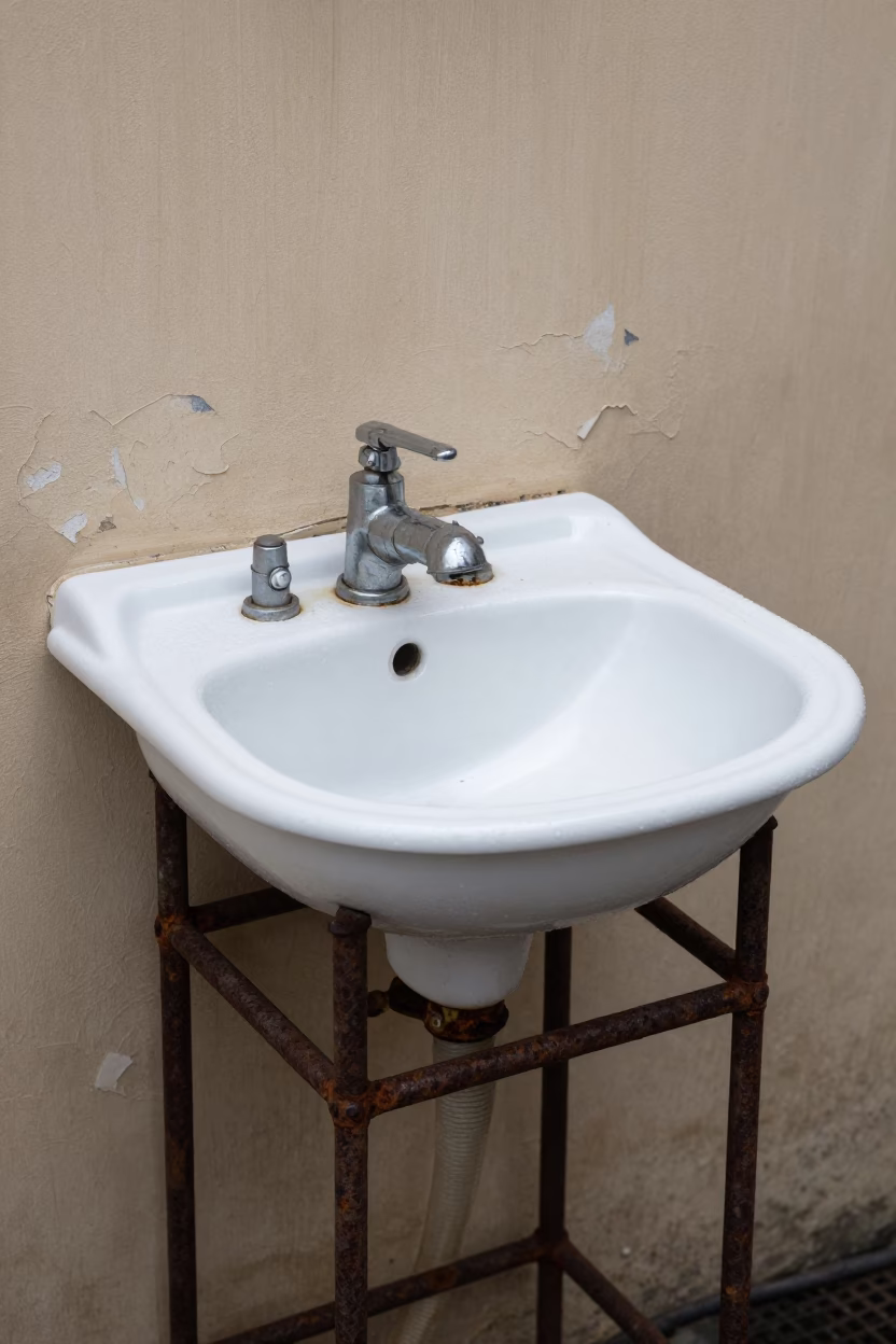 White Enamel Wash Basin in Shanghai in in Shanghai, China