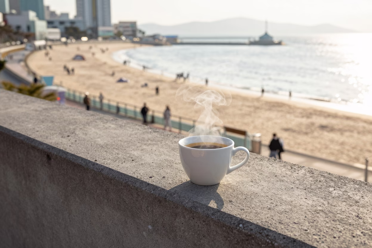 White Espresso Cup in Busan in in Busan, South Korea