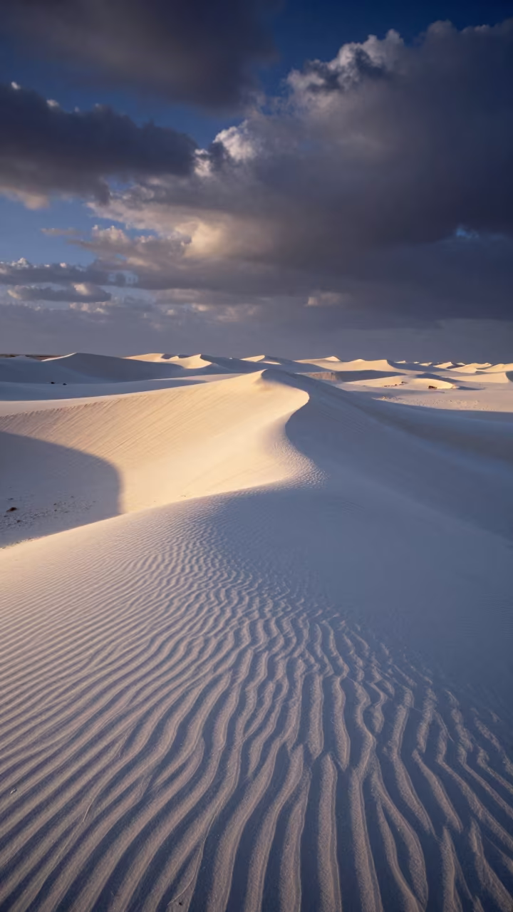 White Gypsum Dunes Sunrise Oman Dawn Light in in Oman