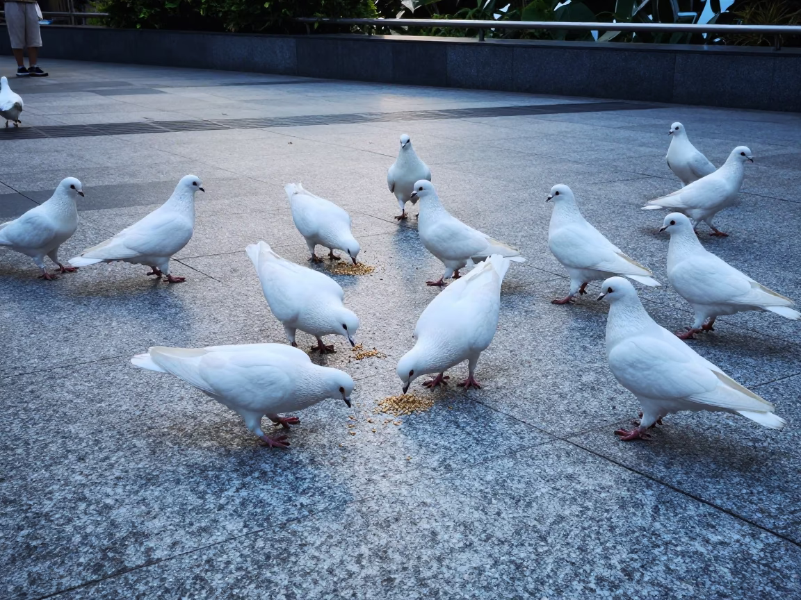 White Pigeons in Singapore in in Singapore, Singapore