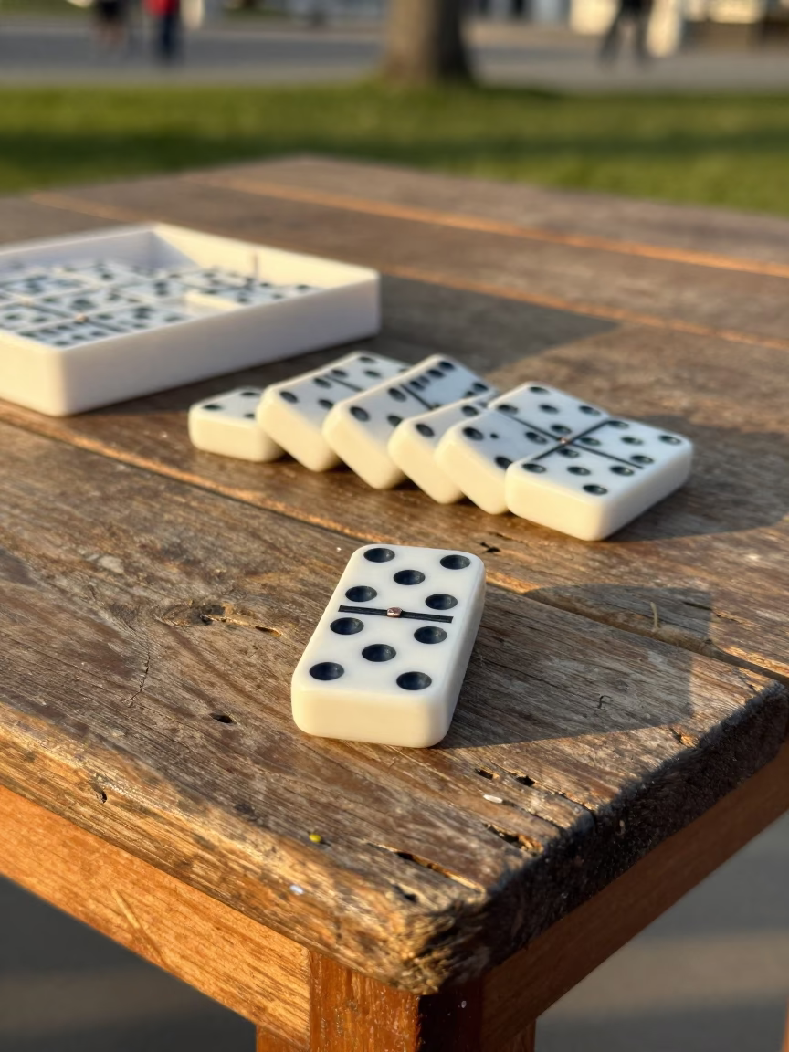 White Plastic Domino in Lima in in Lima, Peru
