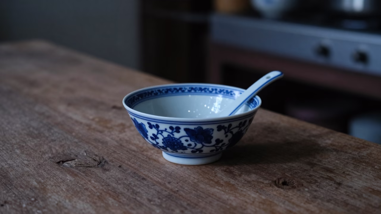 White Porcelain Bowl in Chiang Mai in in Chiang Mai, Thailand