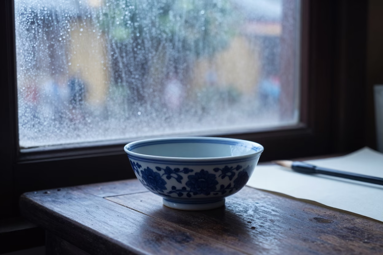 White Porcelain Bowl in Hoi An in in Hoi An, Vietnam
