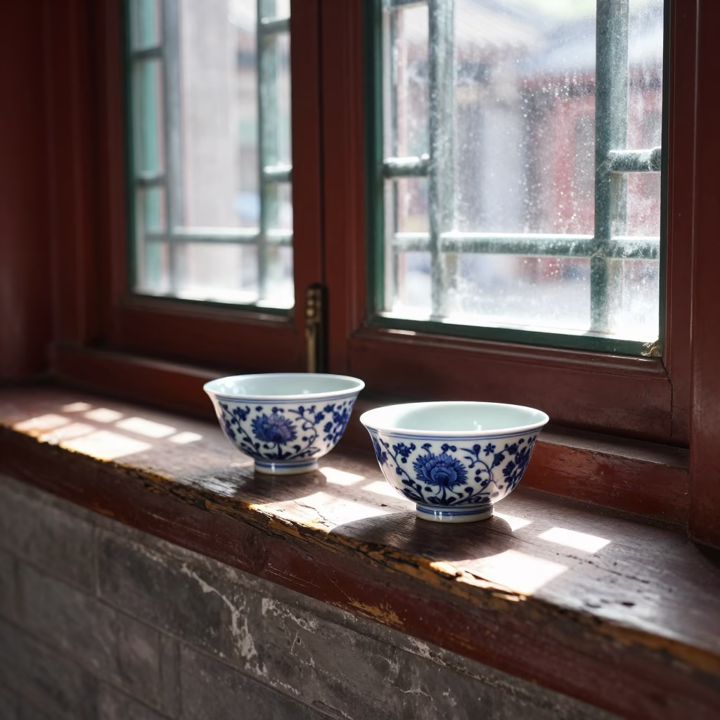 White Porcelain Bowls in Beijing in in Beijing, China