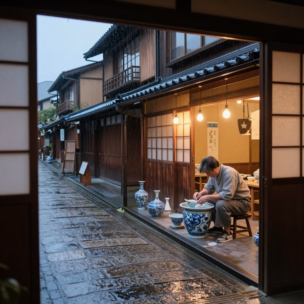 White Porcelain in Kyoto in in Kyoto, Japan