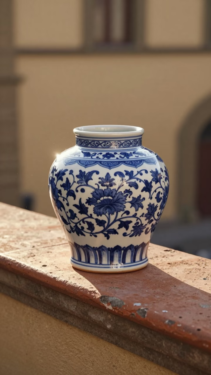 White Porcelain Jar in Florence in in Florence, Italy