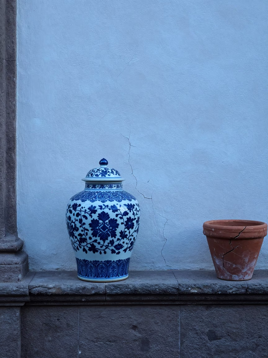 White Porcelain Jar in Mexico City in in Mexico City, Mexico