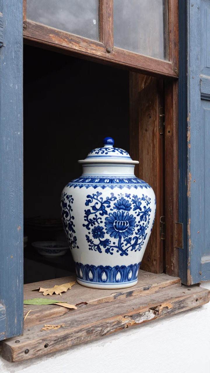 White Porcelain Jar in Quito in in Quito, Ecuador