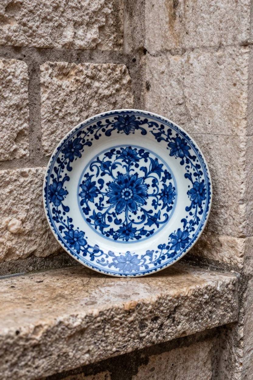 White Porcelain Plate in Dubrovnik in in Dubrovnik, Croatia