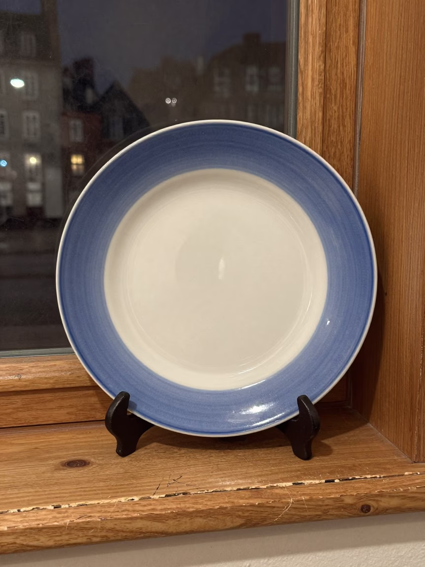 White Porcelain Plate in Quebec City in in Quebec City, Canada