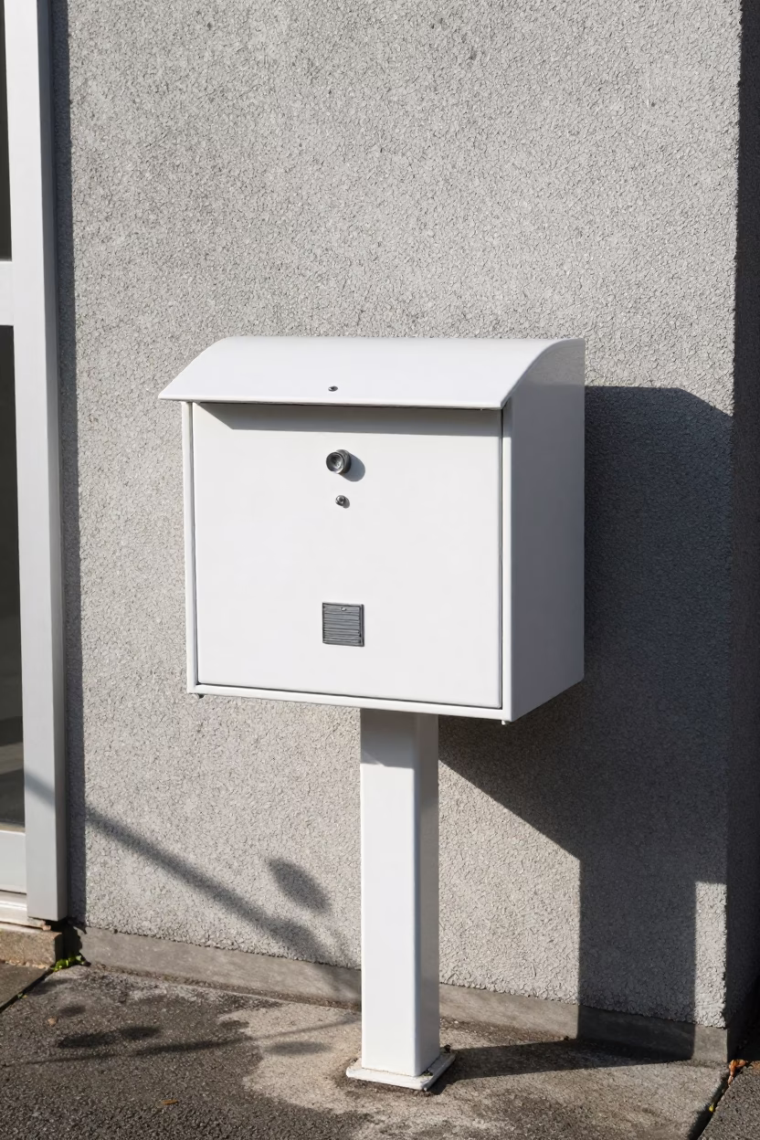White Residential Mailbox in Sapporo in in Sapporo, Japan