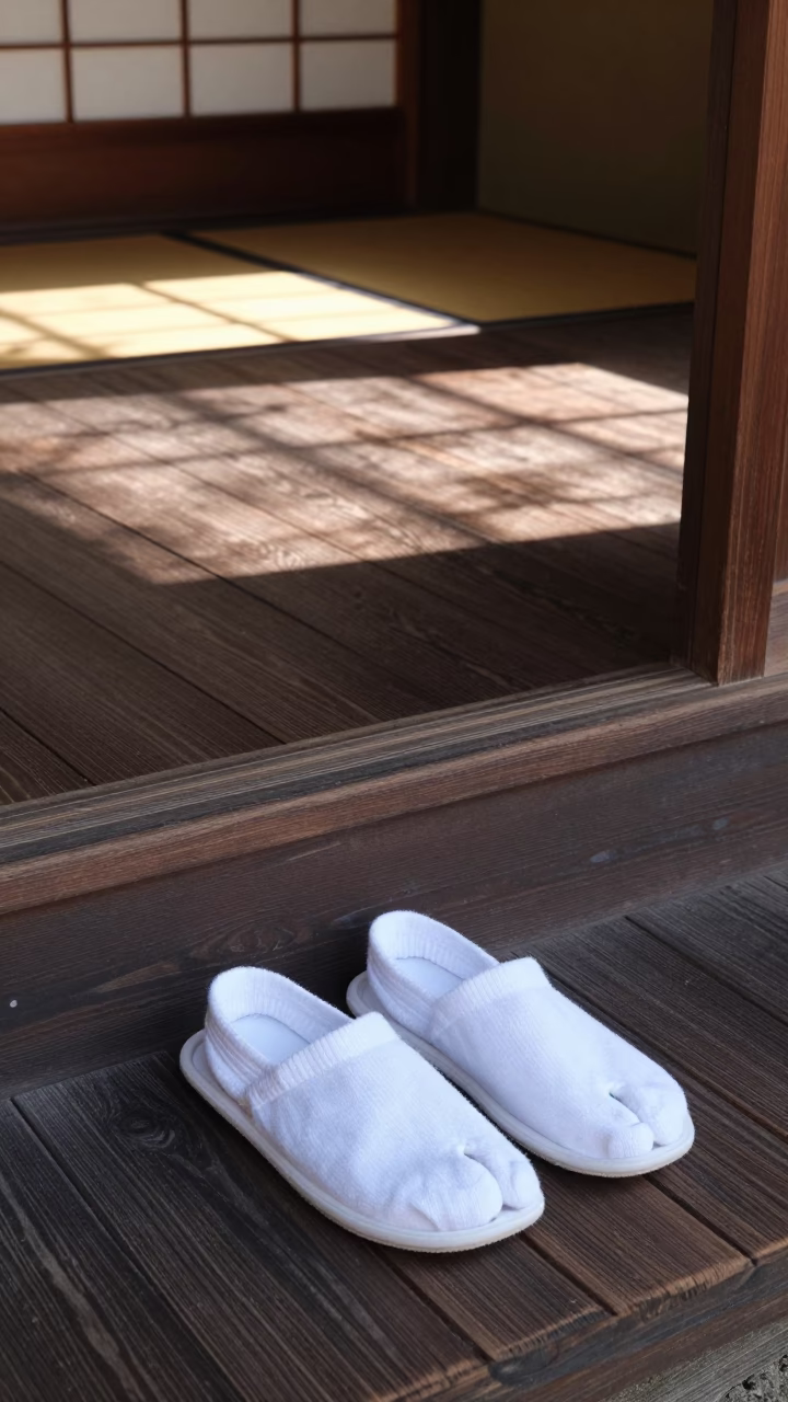 White Tabi Socks in Kyoto in in Kyoto, Japan