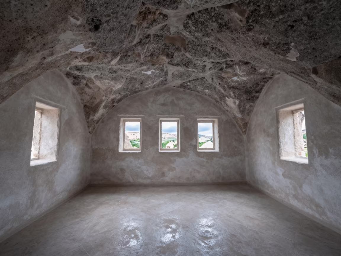 Whitewashed Cave House Vaulted Atrium Ürgüp in inside a vaulted atrium in Ürgüp