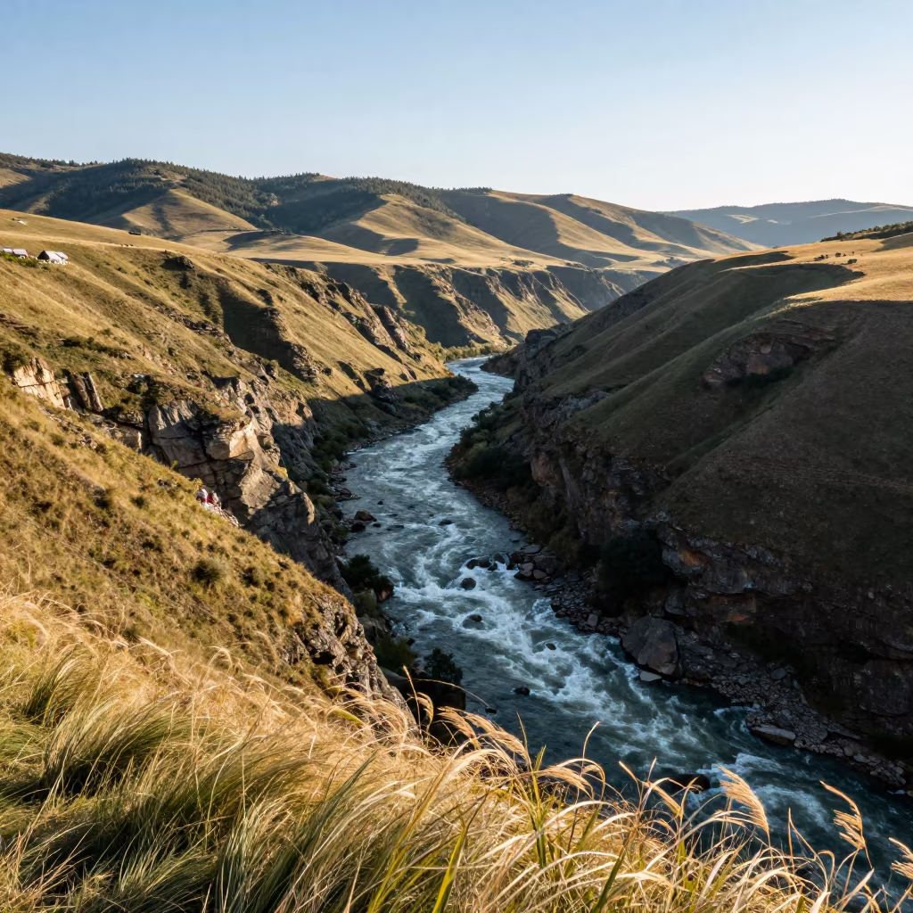 Whitewater Gorge View from Ridge Above Hanover in from a ridge above layered foothills near Hanover