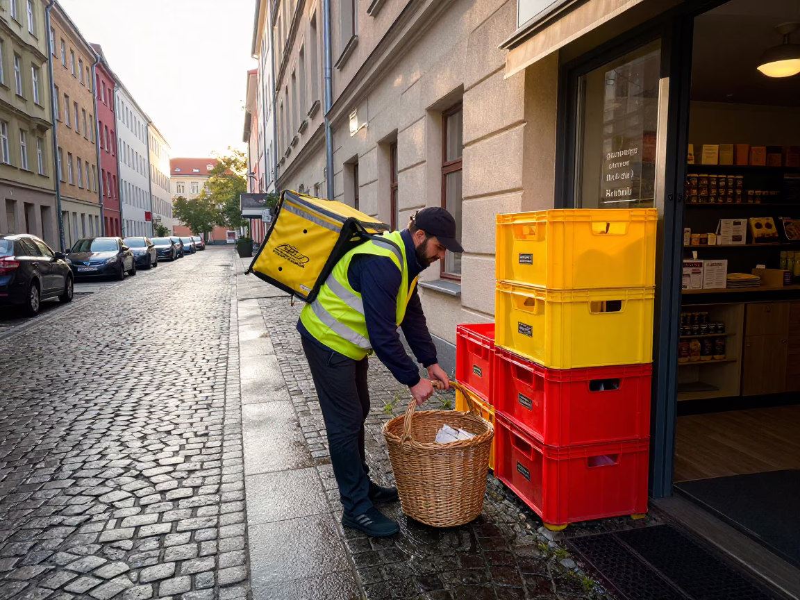 Wicker Basket in Berlin in in Berlin, Germany
