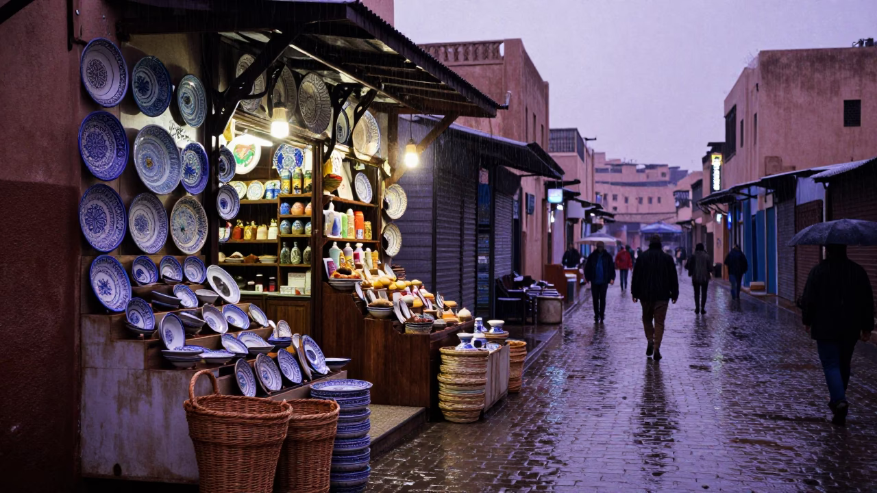 Wicker Basket in Marrakech in in Marrakech, Morocco
