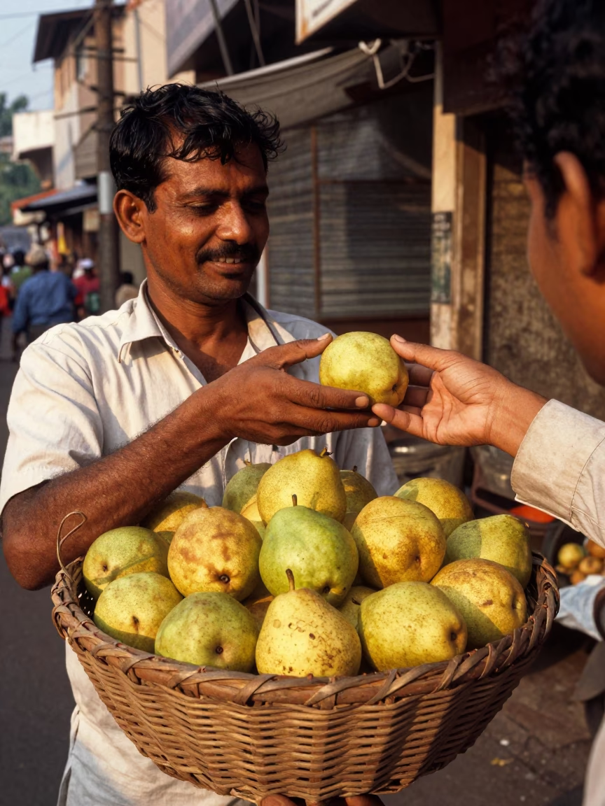 Wicker Basket in Mumbai at Late Afternoon Light in in Mumbai, India