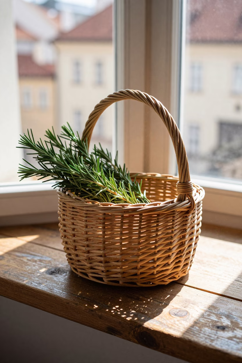Wicker Basket in Prague in in Prague, Czech Republic