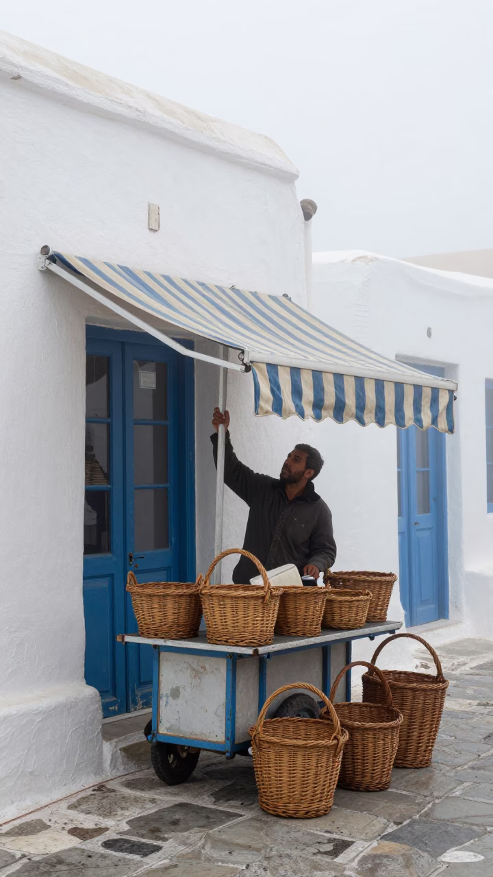 Wicker Baskets in Athens in in Athens, Greece