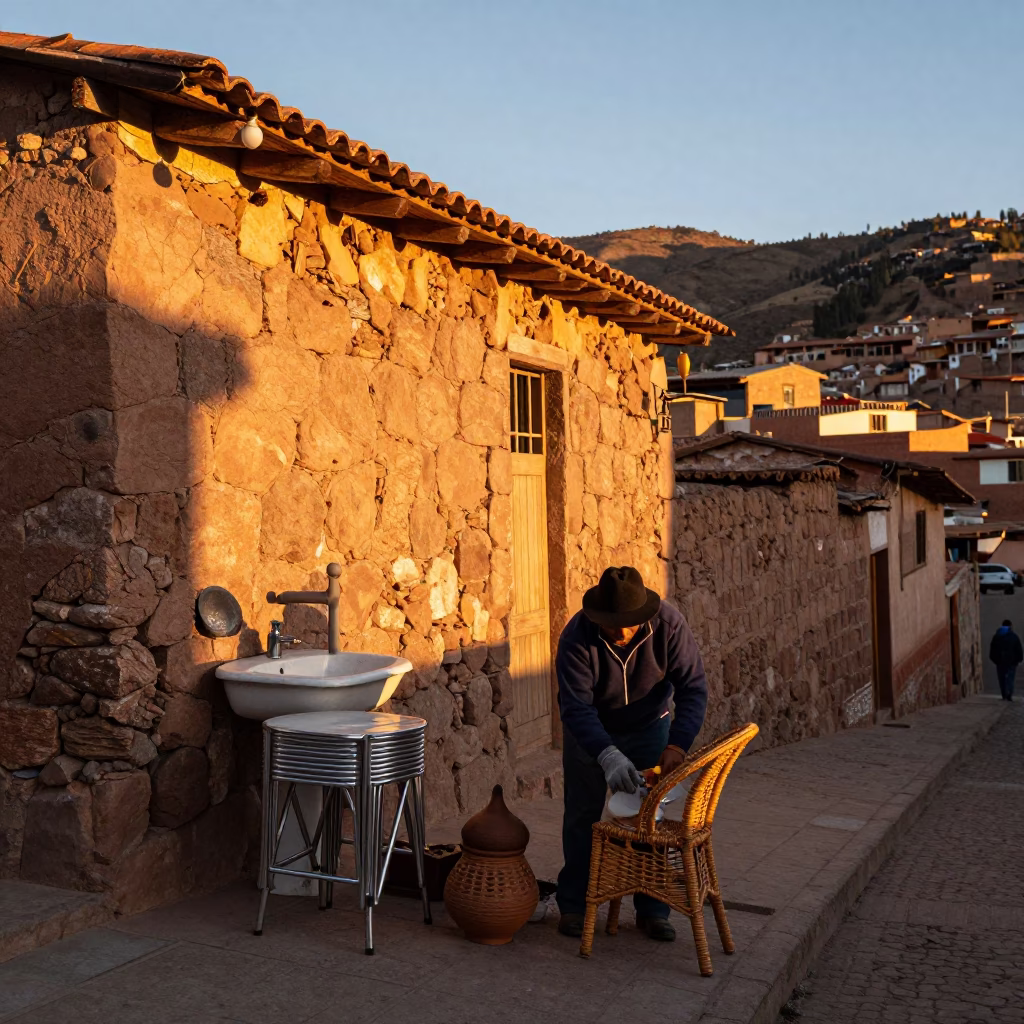 Wicker Chair in La Paz in in La Paz, Bolivia