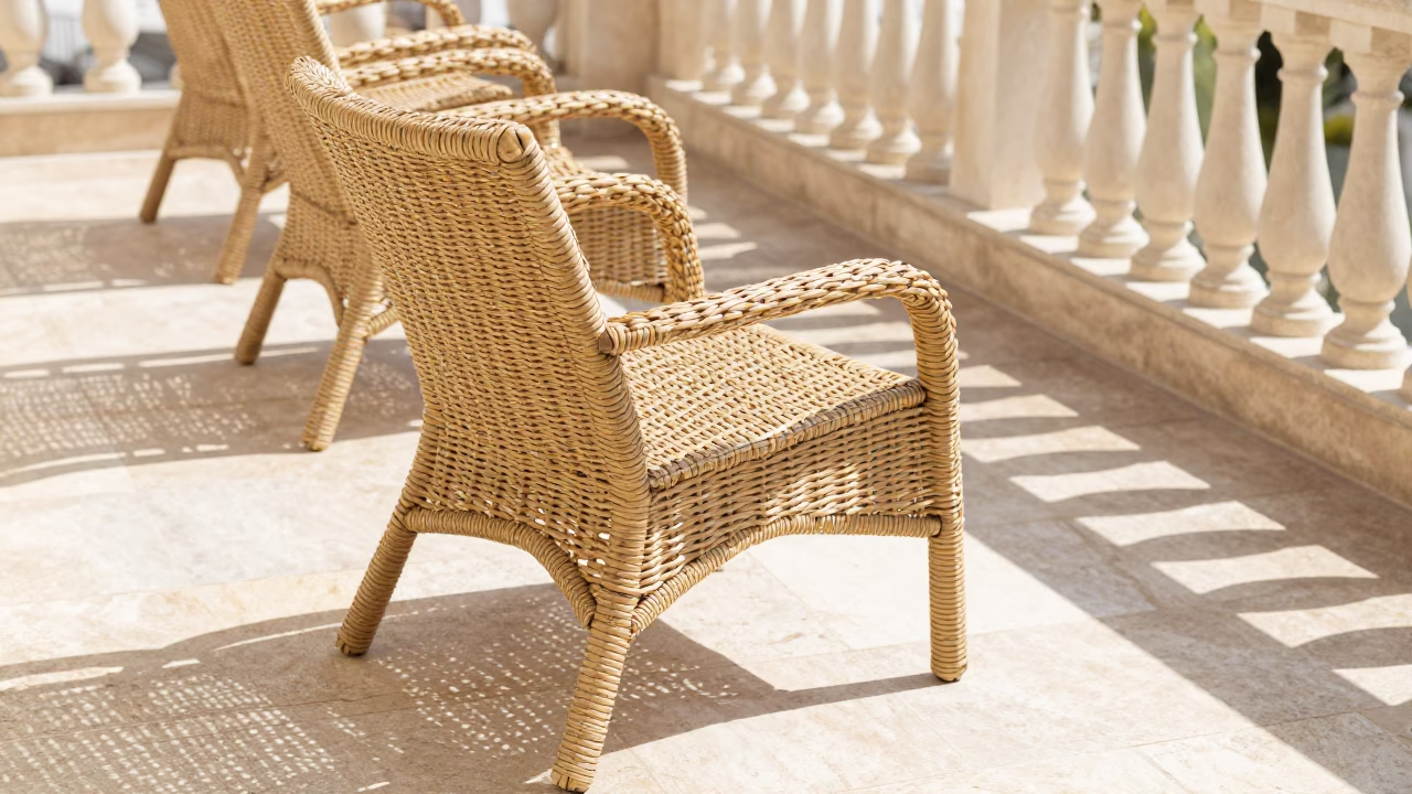Wicker Deck Chairs in Nice in in Nice, France