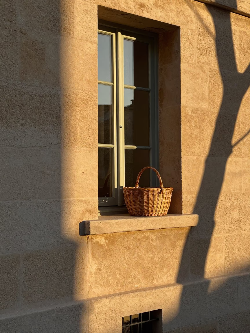 Wicker Shadow in Marseille at The Early Evening Light in in Marseille, France