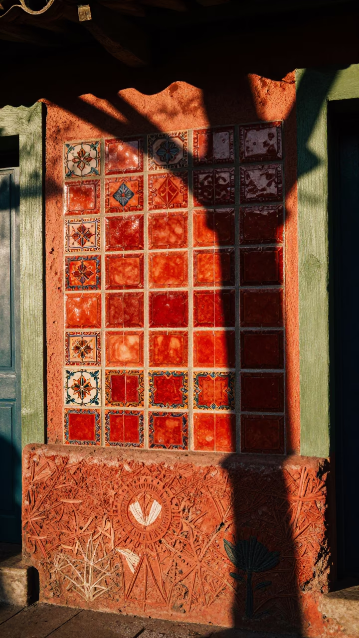 Wicker Shadow in Medellin at The Late Morning Light in in Medellin, Colombia