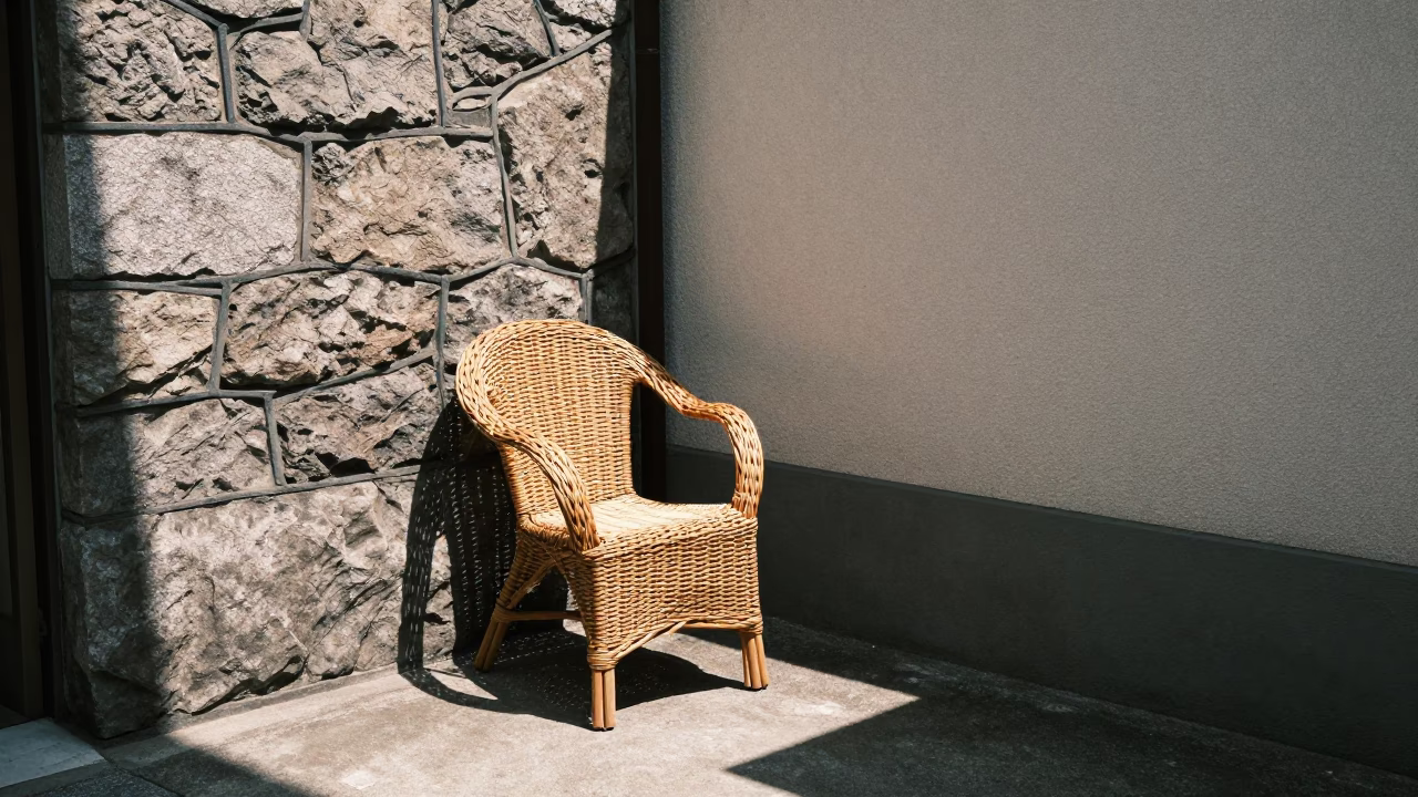 Wicker Shadow in Tokyo at Flat Noon Light in in Tokyo, Japan