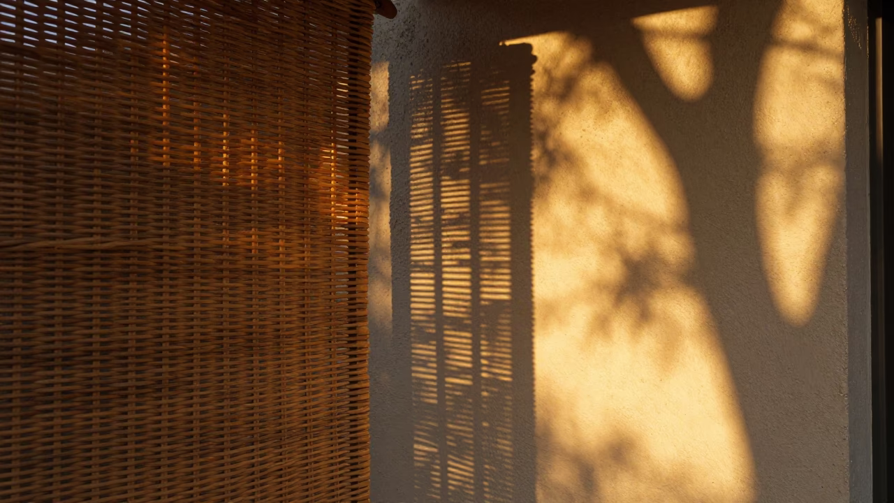 Wicker Shadows in Sydney at Honeyed Evening Light in in Sydney, New South Wales, Australia