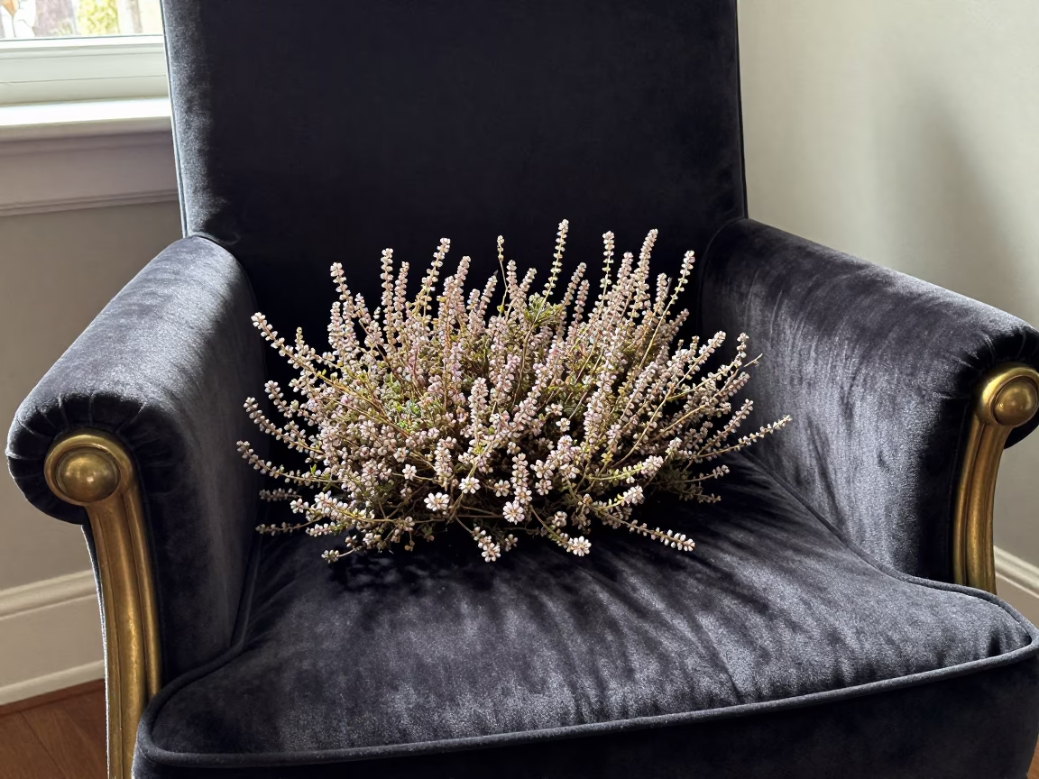 Wild Thyme on Velvet Chair Near Salvador in on a velvet chair near Salvador