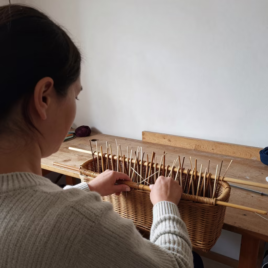 Willow Basket Weaver in Zagreb Workshop in in a workshop in Zagreb
