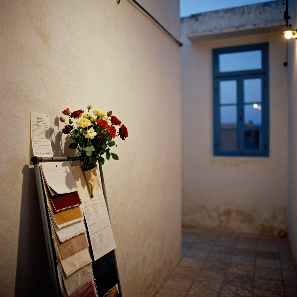 Wilting Fashion Bouquet in Fez Backstage in in a backstage changing corridor in Fez el-Jdid, Fez