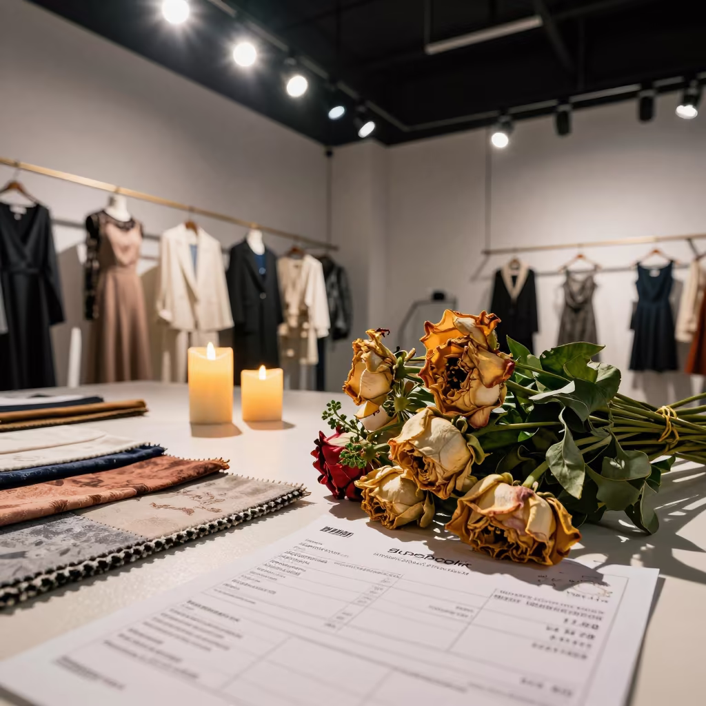 Wilting Showroom Bouquet Under Rehearsal Lights in under runway rehearsal lights in Wuhan