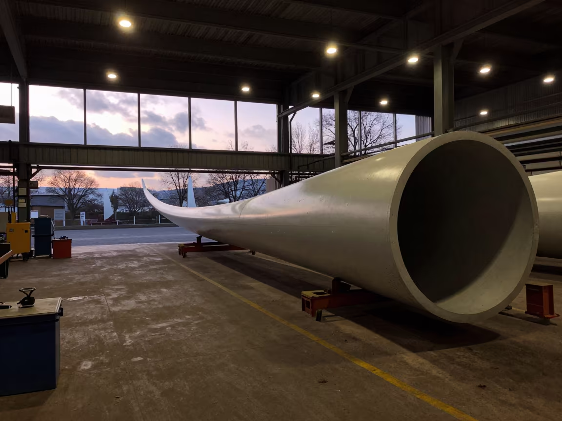 Wind Turbine Blade Molds Factory Floor Bethlehem in on a factory floor near Bethlehem